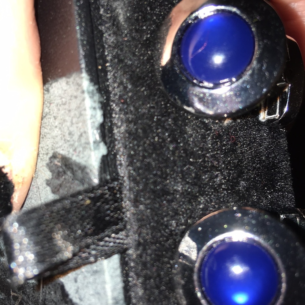 Black abs shiver round cuff links
